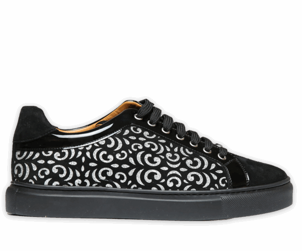 Extravagante Ledersneaker mit Glitzer – Bild 2