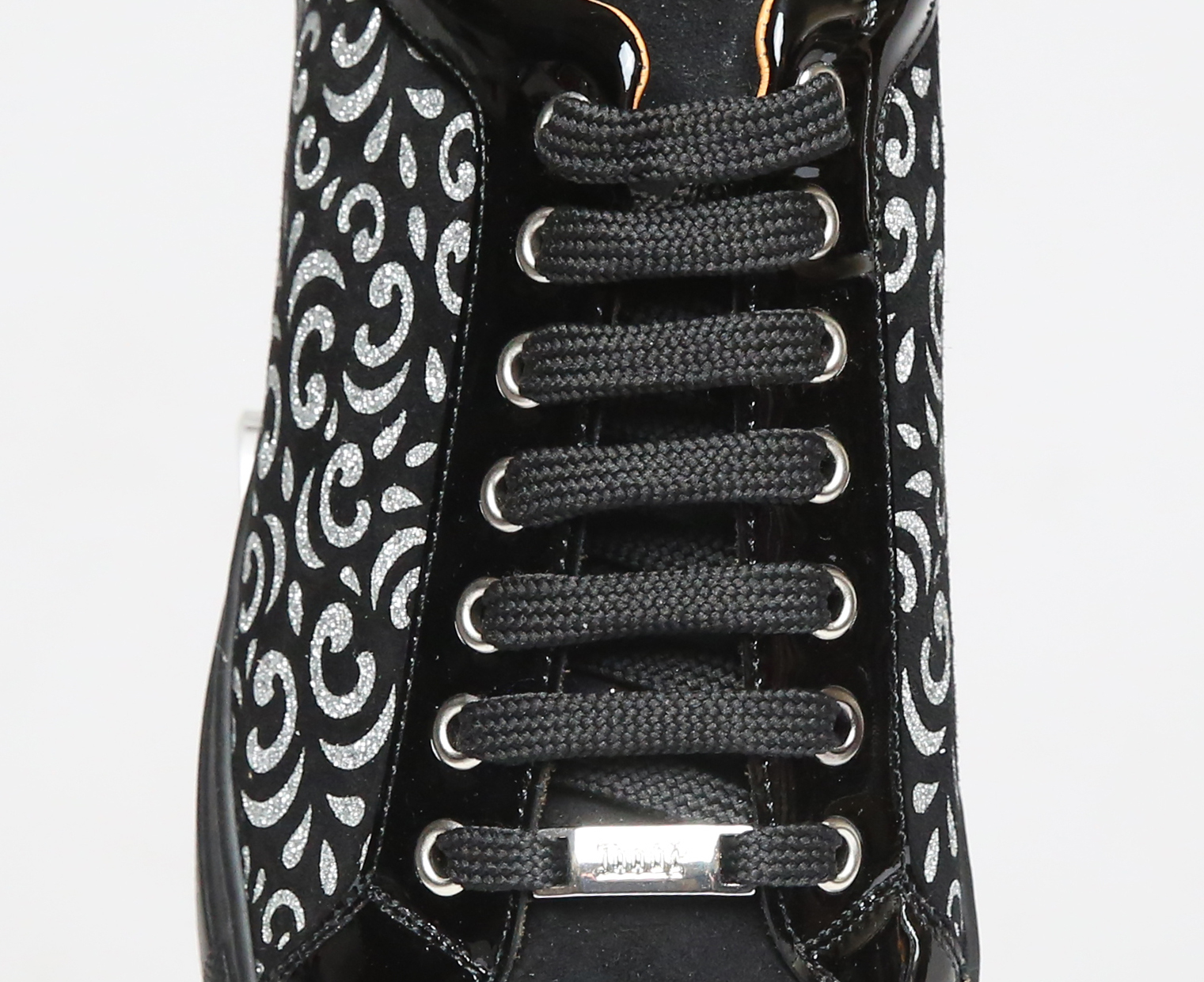 Extravagante Ledersneaker mit Glitzer – Bild 3