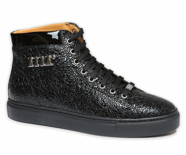 Geprägter Lackledersneaker, hoch geschnitten, hochwertige Verarbeitung, Lederfutter, herausnehmbare Innensohle