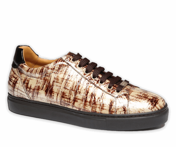 Sneakers aus geprägtem Lackleder