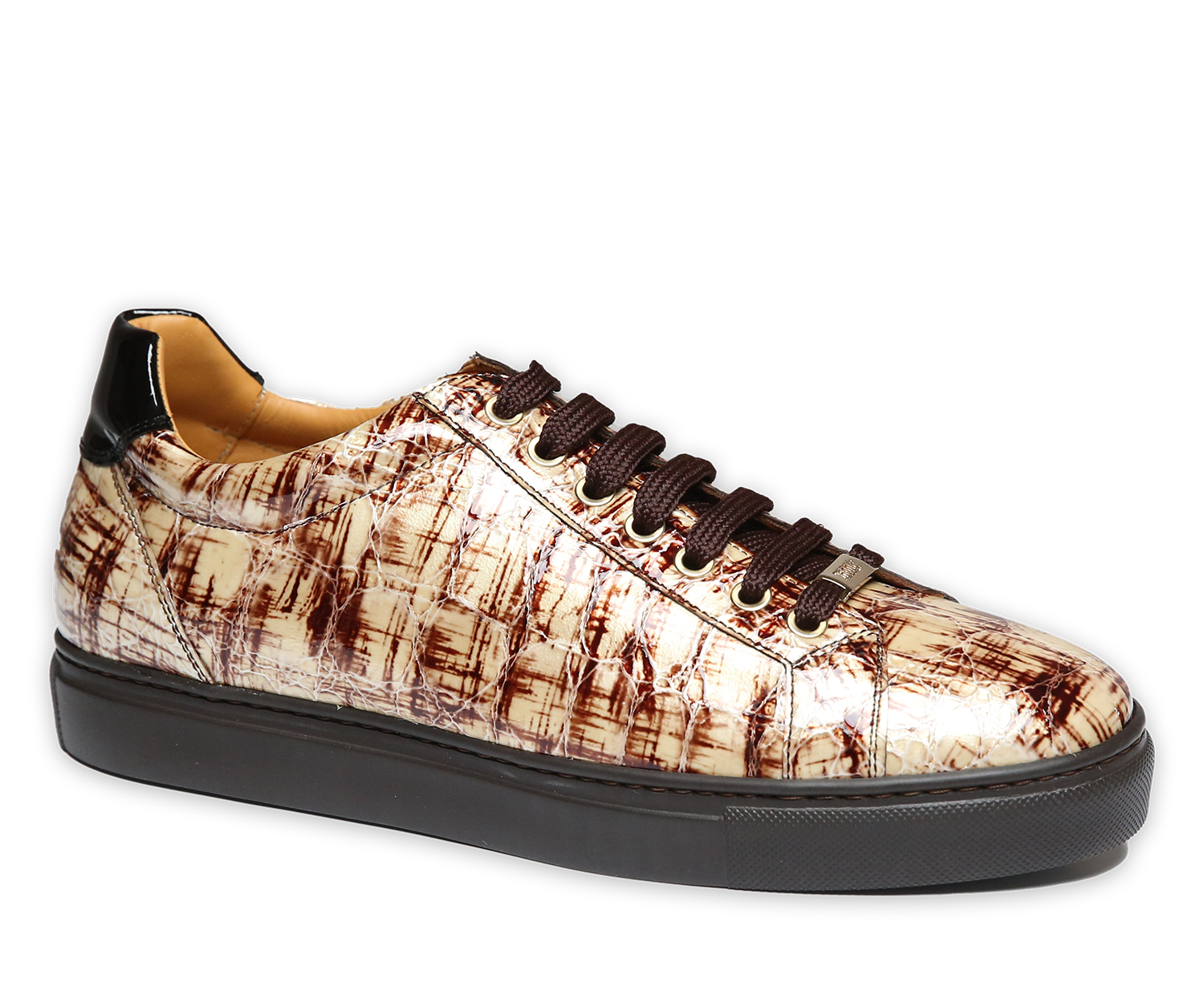 Sneakers aus geprägtem Lackleder